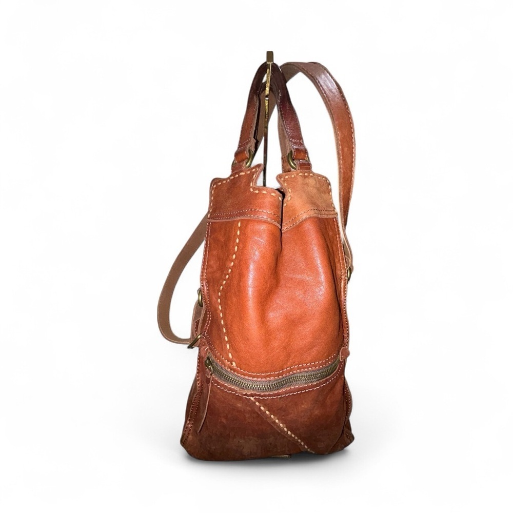 Pre loved vintage Lucky Brand Abby lamb leather fold over messenger bag